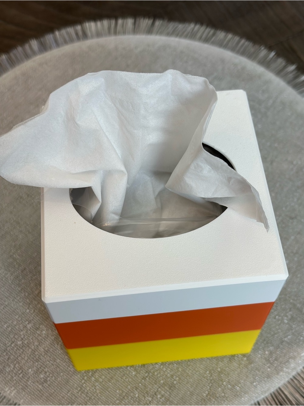 Festive Fall Halloween Thanksgiving Candy Corn Tissue Box Cover - Picture 2 of 2